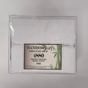 BAMBOO LUXE WHITE TWIN SIZE BED SHEET