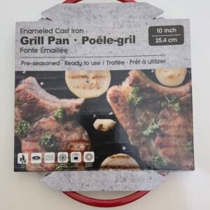 ENEMALED CAST IRON SQ GRILL PAN