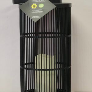 SOLAR STANDING RATTAN LOOK LANTERN WITH LED CANDLE