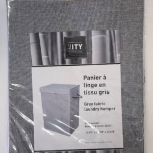 ITY GREY FABRIC LAUNDRY HAMPER