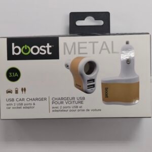 Boost-Metal-3.1a-2-USB-Car-Charger-Car-Socket-Adaptor-