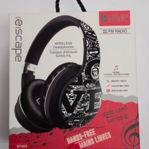 Escape-Hands-Free-Black-White-Wireless-Headphones-With-FM-Radio