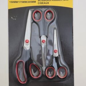 Rubber Grip Scissors 3 Pack