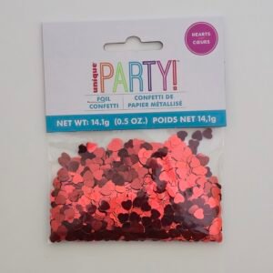 RED FOIL HEART CONFETTI .5 0Z