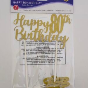 HAPPY 80TH BIRTHDAY CAKE TOPPER