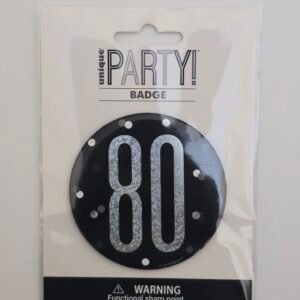 unique party 80 badge