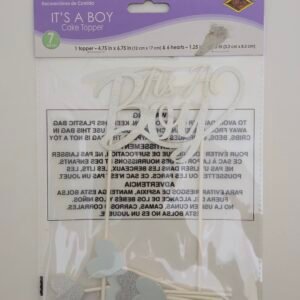 its a boy cake topper 7pcs 1 topper 6 hearts