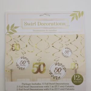 50th anniversary swirl decoration 12pcs