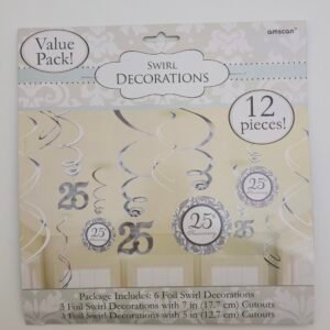 25th anniversary swirl decoration 12pcs