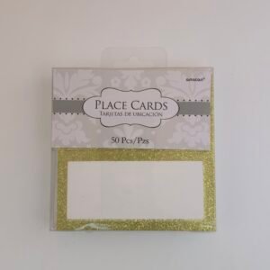 Place cards gold glitter