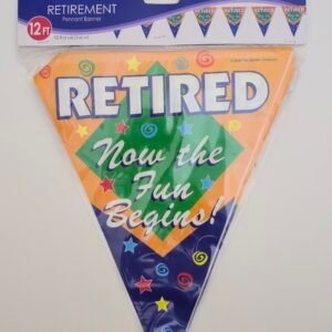 retirement pennant banner 12ft
