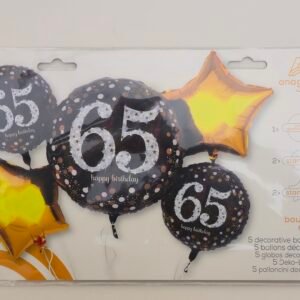 SPARKLING  BDAY 65 BALLON BOUQUET