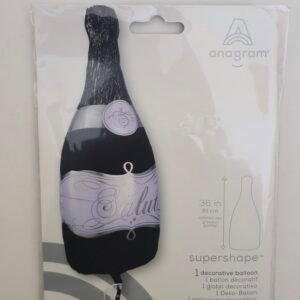 BLACK CHAMPAGNE SHAPE BALLOON 37 SHAPE XL