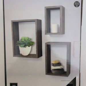 Wall Shelf Set (Drift wood Grey Finish)